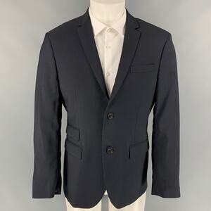 NEIL BARRETT Size 40 Navy Wool Single Breasted Slim Fit Sport Coat